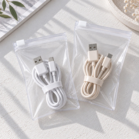 En stock, sac à fermeture éclair en PVC réutilisable, pochette transparente à fermeture éclair en PVC pour câble USB, chargeur, écouteurs, bijoux, emballage cosmétique