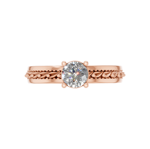 Anillo de Diamante Cultivado en Laboratorio de 14K, Joyería Fina Clásica para Boda o Compromiso, Oro Sólido, Engaste de Puntas, Romántico, Certificado IGI, para Fiesta - Product Image 3
