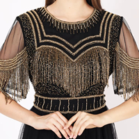 Élégante Robe Longue sans Manches Col Rond de Soirée, Cocktail et Cérémonie 2024 – Prix de Gros, Robe Longue Brodée Main de Haute Qualité
