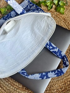 Deep Blue 15 Inch Cotton <b>Laptop</b> <b>Sleeve</b> Handblock Quilted Vintage Business Waterproof Durable for Daily Office Simple Lightweight - Product Image 3