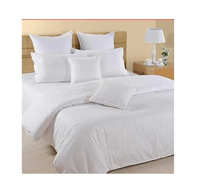 ผ้าฝ้ายสีขาวผ้าลินินเตียงขนาดคิงไซส์ชุดเครื่องนอนบ้านสิ่งทอแผ่นเตียงขายส่งผู้ผลิต