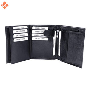 Cartera de cuero minimalista para hombre 2024, PU personalizada de alta calidad, tamaño de viaje pequeño, cierre abierto, patrón de rayas, forro de poliéster - Product Image 5