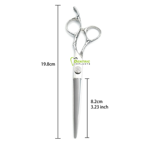 Ciseaux de coupe de cheveux enduits de fleurs personnalisés avec repose-doigt en or Ciseaux de barbier professionnels pour la coupe de cheveux - Product Image 5