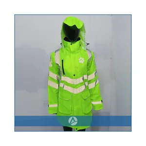 Hi Vis jaket keselamatan jalan reflektif pria tahan air jaket keselamatan reflektif dengan ritsleting jaket keselamatan pakaian kerja