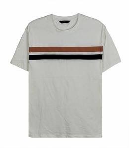 T-shirt personnalisé uni et épais T-shirt de luxe T-shirt blanc à col montant et logo avec impression personnalisée T-shirt oversize pour hommes - Product Image 2