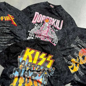 Wholesale <b>Mens</b> Solid Organic Cotton Washed T-Shirt High Quality Printed Knit Short Sleeve Casual O-Neck - Product Image 5