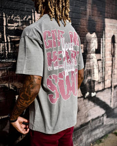 Verano 100% algodón manga corta OEM personalizado gráfico hombres Streetwear Hip-hop impresión Digital camisetas - Product Image 5