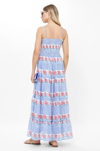 Robe longue en coton imprimé floral bohème à bretelles Boho Spaghetti Strap Summer Beach Casual Resort Wear Dress - Product Image 5