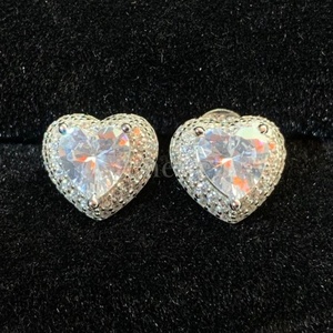 Pendientes de amor de lujo con Corazón Dorado, diseño de Halo adornado con circón, oro rosa blanco para bodas, aniversarios, fiestas - Product Image 2