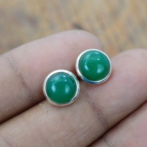 Pendientes de tuerca de piedras preciosas de ónix verde 925, pendientes giratorios de plata de ley sólida, joyería para mujeres y niñas, pendientes de plata con tuerca - Product Image 2