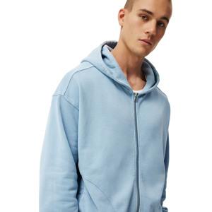 Sudadera con Capucha de Alta Calidad, 300gsm, 100% Algodón, con Cierre, para Hombre, Tejido de Felpa, Hombros Caídos, Talla Grande, Sin Cordones, para Invierno - Product Image 3