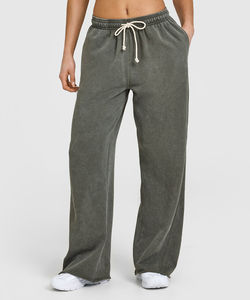 Pantalon de survêtement unisexe personnalisé, coupe droite, grammage lourd, style urbain, jambe large, en toile respirante, séchage rapide, effet peint et délavé à l'acide, couleur soleil - Product Image 6