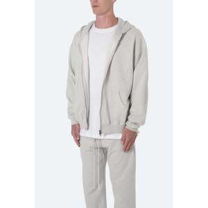 Sweat à Capuche Basique à Fermeture Éclair-Gris - Product Image 4
