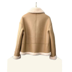 Vestes en cuir de mouton pour hommes, écologiques, avec logo sur le devant, vêtements d'extérieur pour les voyages d'hiver et le port quotidien - Product Image 2