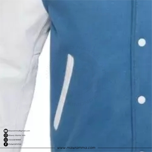 Veste universitaire en laine et polyester 100% pour homme, sur mesure, vente en gros, streetwear de luxe, patchwork, lettre sur le devant, bomber, OEM, haute qualité - Product Image 3