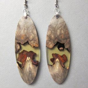 TEXTURAS DE MADERA LLAMACIÓN CALIDAD COLGANTES Hoja de oro Negro Blanco Resina Pendientes en forma de corazón Cuadrado Redondo Geométrico Resina de madera - Product Image 1