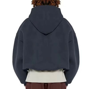 OEM personnalisé de haute qualité hiver sweat à capuche zippé unisexe Boxy fermeture éclair blancs 100% coton lourd polaire poche courte respirant - Product Image 4