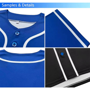 Vêtements de sport, couleur unie, respirant, séchage rapide, coupe ajustée, maillots de baseball pour hommes - Product Image 6