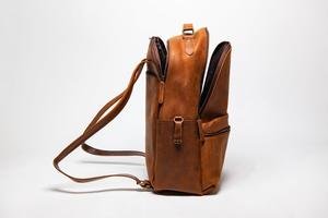 Mochila para ordenador portátil de cuero genuino con cremallera doble Material de PC de gran capacidad para uso deportivo de viaje al aire libre de negocios universitarios - Product Image 5