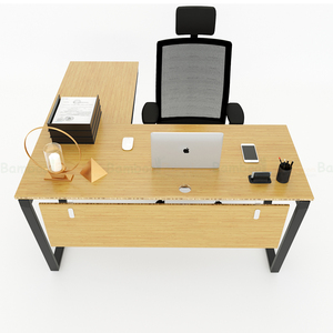 โต๊ะเกมมิ่งรูปตัวแอล BFTB009-TrapezBamboo ขนาด 140x150 ซม. พร้อมขาเหล็กพับได้แบบพกพา และฟังก์ชั่นจัดเก็บ ดีไซน์เรียบง่าย - Product Image 3
