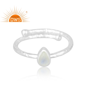 แหวนพลอย925รูปพระจันทร์สีรุ้งธรรมชาติสำหรับผู้หญิงเป็นของขวัญ - Product Image 3