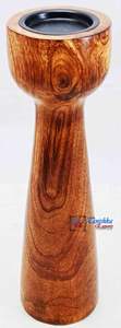 Soporte de Pilar tallado de madera marrón para decoración del hogar, fiestas de boda y Navidad, duradero y portavelas - Product Image 3