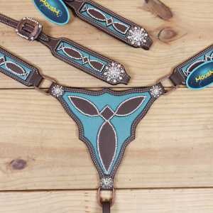 Trending Copper Rings Leather Horse Tack Set Headstall Breast Plate Genuine Leather Lightweight Seasonal Horse Ridding Equipment - Product Image 4