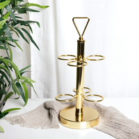 Tafeldecoratief Arabisch design metalen kopjes- en theepot houder, gouden kleur, milieuvriendelijk, aanpasbaar, roestvrijstalen servies