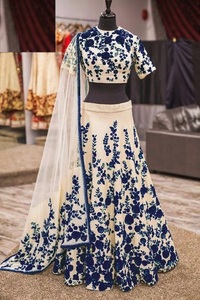NEW LATEST DESIGN OF BRIDAL INDIAN/PAKISTANI <b>TOP</b> WITH LEHENGA DRESS Embellished DABKA,STONE GLASS BEADS work for Wedding @ 2022 - Product Image 2
