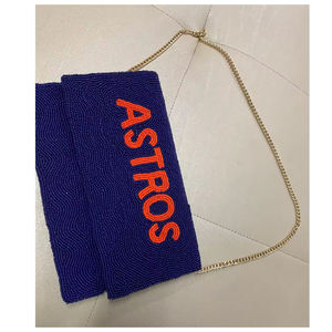 2024 gran oferta Astros bolso de mano con cuentas personalizado para mujer moda Vintage bolso de fiesta en caja y estilo sobre - Product Image 3