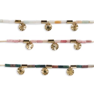 CUCOCUCA YXQ B26 Bracciale con Pietra Naturale, Filo Macramè e Acciaio Inossidabile. Bracciale alla Moda con Perline, Misura Regolabile per Uso Quotidiano - Product Image 1