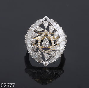 Anillo de Compromiso/Boda de Oro Amarillo de 14K con Diamante de Laboratorio de 2.222 CT, Corte Brillante Redondo, para Mujer / Certificado IGI, Estilo Moderno - Product Image 1