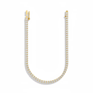 สร้อยคอเทนนิสทอง 14K ประดับเพชรธรรมชาติ 209 เม็ด ชุบโรเดียม ดีไซน์หรูหราสำหรับผู้หญิง - Product Image 1