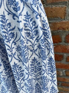 ชุดเดรสยาวผ้าฝ้ายอินเดียสำหรับผู้หญิงชุดเดรสพิมพ์ลายดอกไม้สไตล์อินเดียชุดฤดูร้อนเดรสผ้าฝ้ายแขนกุดฤดูร้อนสีฟ้าสำหรับผู้หญิง - Product Image 6