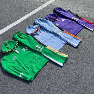 Ensemble de survêtement sport décontracté pour homme de qualité supérieure, sweat à capuche en polaire doux et pantalon de jogging, tenue athlétique respirante et chaude pour l'hiver, logo personnalisé - Product Image 4