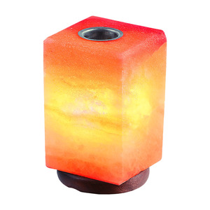 Lámpara de sal rosa del Himalaya de calidad superior Estilo de flor tallada con atenuador Base de madera de cristal de roca natural - Product Image 5