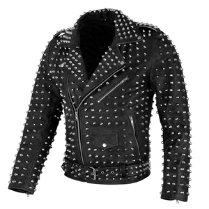 แจ็กเก็ตมอเตอร์ไซค์หนังแท้กันลมระบายอากาศได้ดีสไตล์พังก์วินเทจสำหรับทุกเพศ - Product Image 4