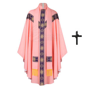 Robes d'église de haute qualité avec détails de broderie cousus à la main Robes d'église abordables avec matériau respirant et confortable - Product Image 1
