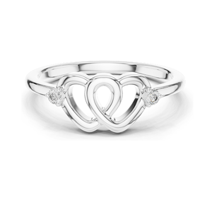 Bague en diamant cultivé en laboratoire en forme de cœur pour femmes, clarté VVS-VS, or 18 carats, 14 carats, 10 carats et argent 925, or rose, jaune, blanc - Product Image 1