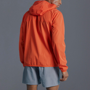 Conjuntos cortavientos con paneles de estampado geométrico activo unisex personalizables Tela de nailon de rendimiento transpirable naranja Cremallera de longitud regular - Product Image 5