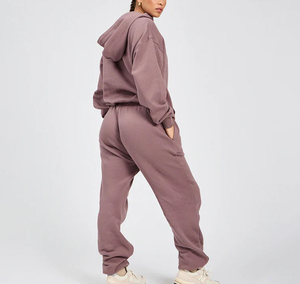 Ensembles de survêtements pour femmes Baggy Heavyweight French Terry Cotton Straight Wide Leg Flared Sweatpants and Hoodie Set - Product Image 6