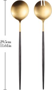 Best Seller Customised Stainless Steel Salad Servers Spoon Fork Set Rose Gold Plated Long Handle Eco-Friendly for Weddings - Product Image 4