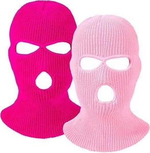 Pasamontañas Unisex de Punto, Color Rosa, 100% Acrílico, Transpirable e Impermeable, para Uso en Exteriores en Invierno, para Adultos - Product Image 1
