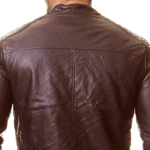Veste bomber en cuir pour homme, nouvelle arrivée en gros, logo frontal, manches longues, haute qualité, vintage, lavée, 2026 - Product Image 6