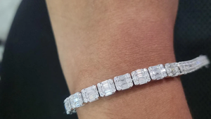 925 Sterling Sliver White Baguette Moissanite <b>Bracelet</b> For Women Fashion Jewelry By Exporters - Product Image 5