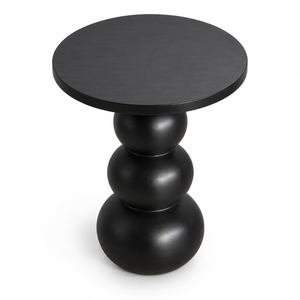 Wholesale Premium Solid Suar Wood Sculptural Orbella Suar Wood <b>Side</b> <b>Table</b> <b>Black</b> Finish for Living Room Hotel Lounge and Retailer - Product Image 2