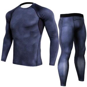 Conjunto Deportivo de Manga Larga de Compresión Ecológico de Alta Calidad al por Mayor para Hombre, Ropa Deportiva Transpirable sin Costuras de Tallas Grandes con Elasticidad en Cuatro Direcciones - Product Image 2
