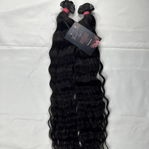 Vente en gros d'extensions de cheveux à la kératine Probonded Double Drawn cheveux humains pointes plates cheveux bouclés indiens 100% non traités - Product Image 1