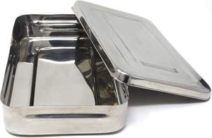 Bandejas quirúrgicas médicas Caja de bandeja de esterilización de instrumentos dentales de acero inoxidable con cajas de tapa y Asa - Product Image 2