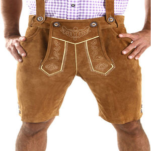 Pantalones Cortos Casuales de Cuero Sólido, Transpirables, Impermeables y de Secado Rápido, con Bordado y Diseño Estampado, Hasta la Rodilla - Product Image 3